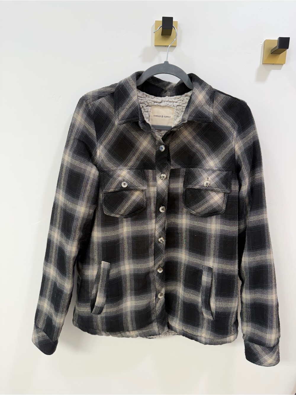Thread & Supply Plaid Sherpa-Lined Shirt Jacket